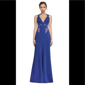 NWT BCBCMAXAZRIA Sz 6 Reese Blue Lace Insert Gown